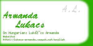 armanda lukacs business card